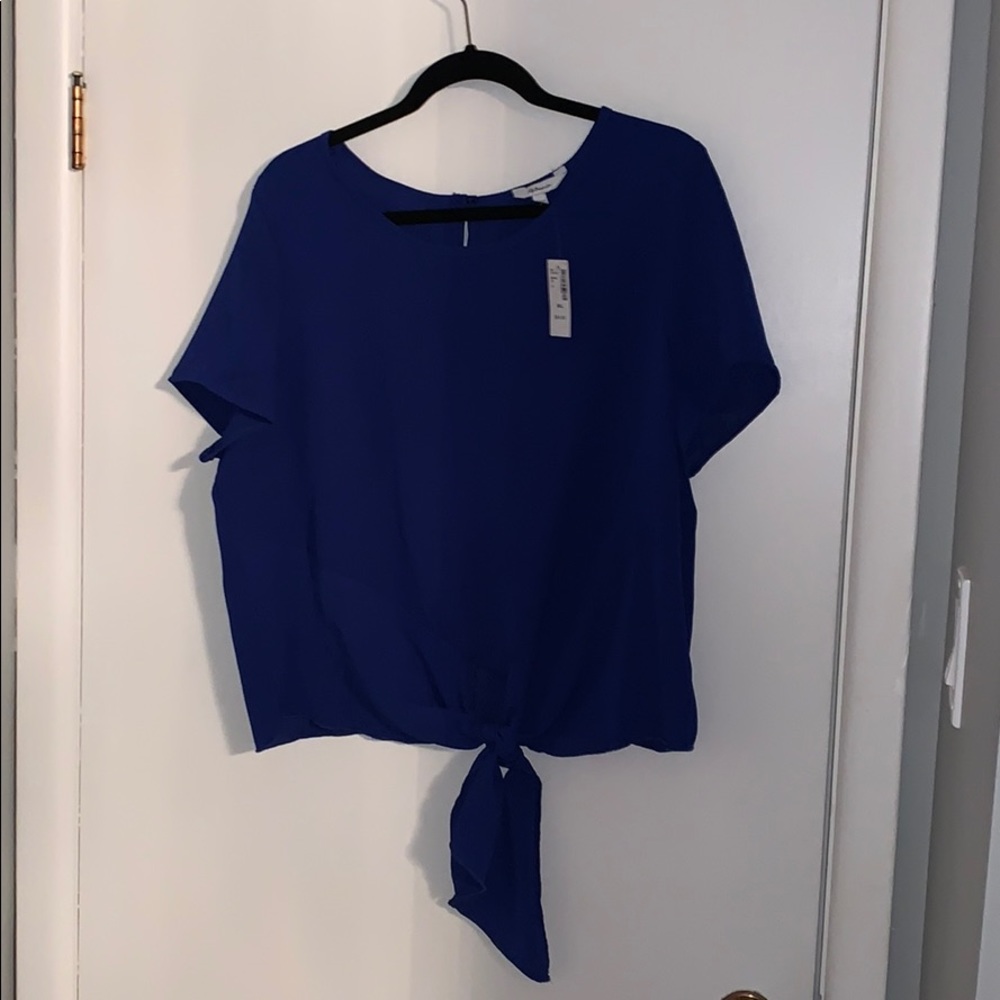 Blue shortsleeved blouse